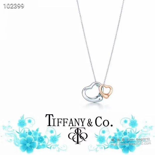 Tiffany飾品 蒂芙尼女士專櫃爆款雙心環扣項鏈 Tiffany  zgt1790